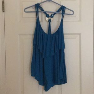 Blue racer back tank